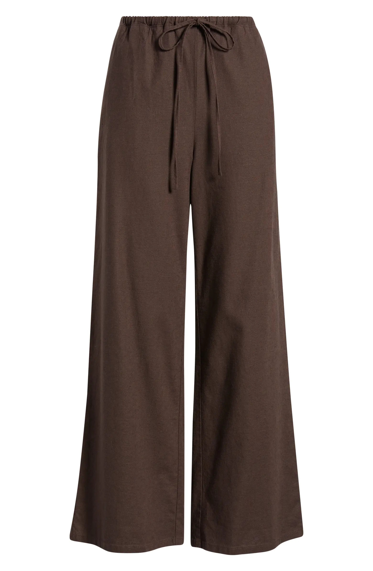 Linen Blend Wide Leg Pants | Nordstrom