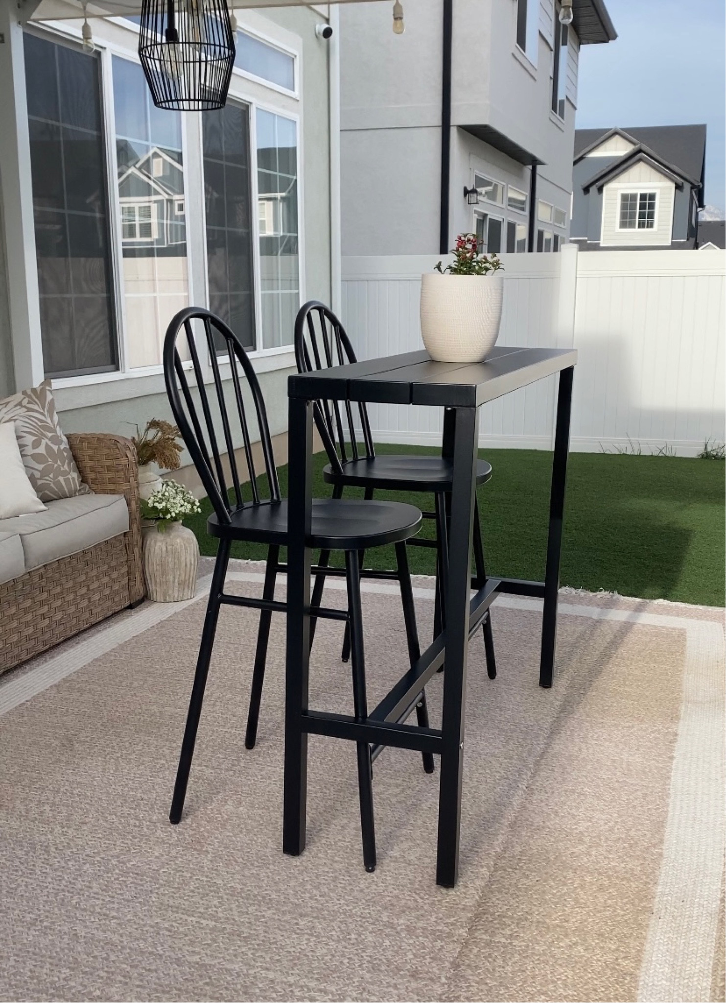 Added this outdoor patio bar set, it’s perfect for bbq’s, evening date nights and family get together’s! 🖤





#outdoorpatio #patio #home #decor #summer #family #outdoor #livingroom #table #chairs #barstool #modern #pot #vase #sofa #couch #rug #patiofurniture #furniture 

#LTKSeasonal #LTKstyletip #LTKhome