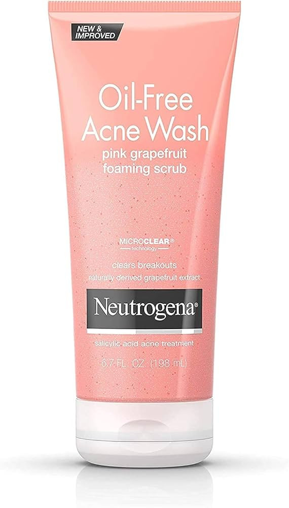Neutrogena Oil-Free Acne Wash Scrub, Pink Grapefruit, Value Size, 6.7 Ounce | Amazon (US)