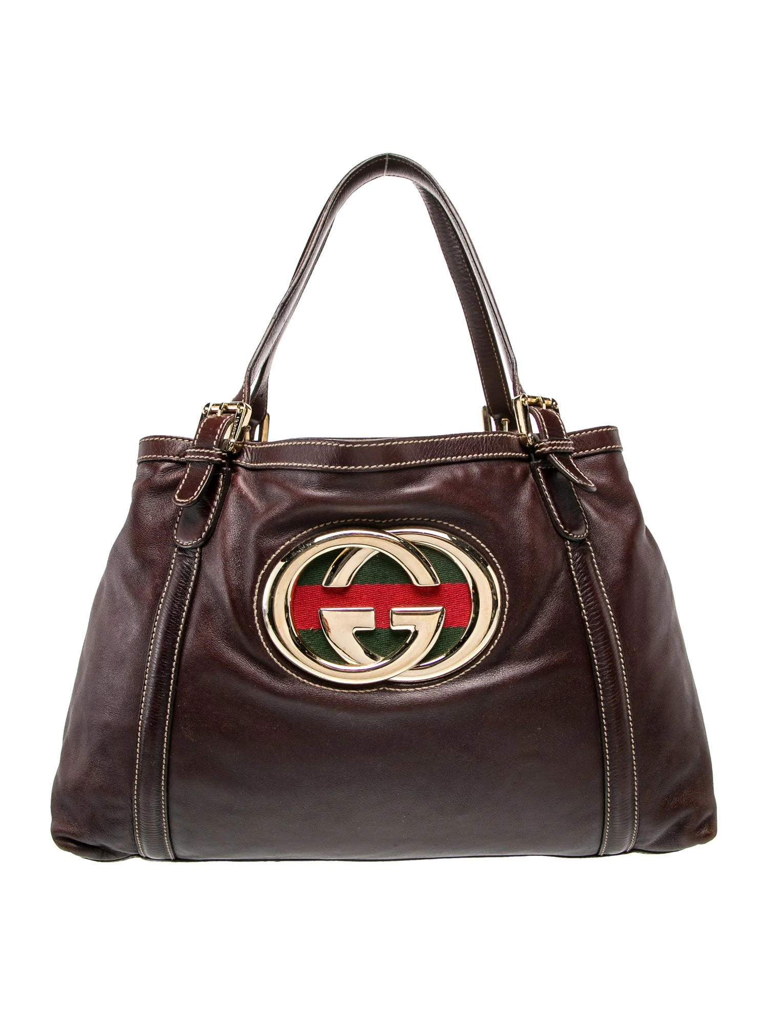 Gucci Web Britt Medium - Brown Shoulder Bags, Handbags - GUC2030562 | The RealReal | The RealReal