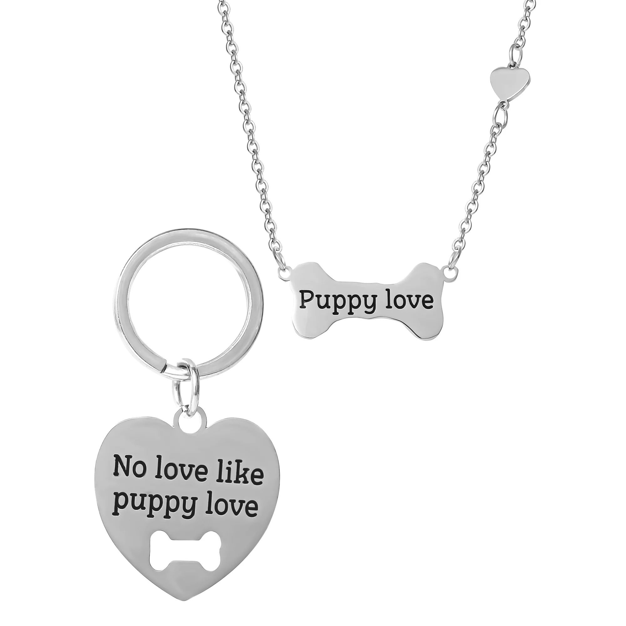 Connections from Hallmark Stainless Steel Dog Puppy Love Tag and Necklace Set | Walmart (US)