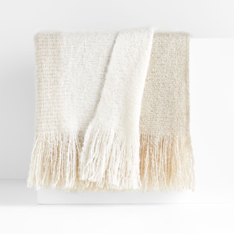 Letti 70"x55" Ivory Throw Blanket + Reviews | Crate and Barrel | Crate & Barrel