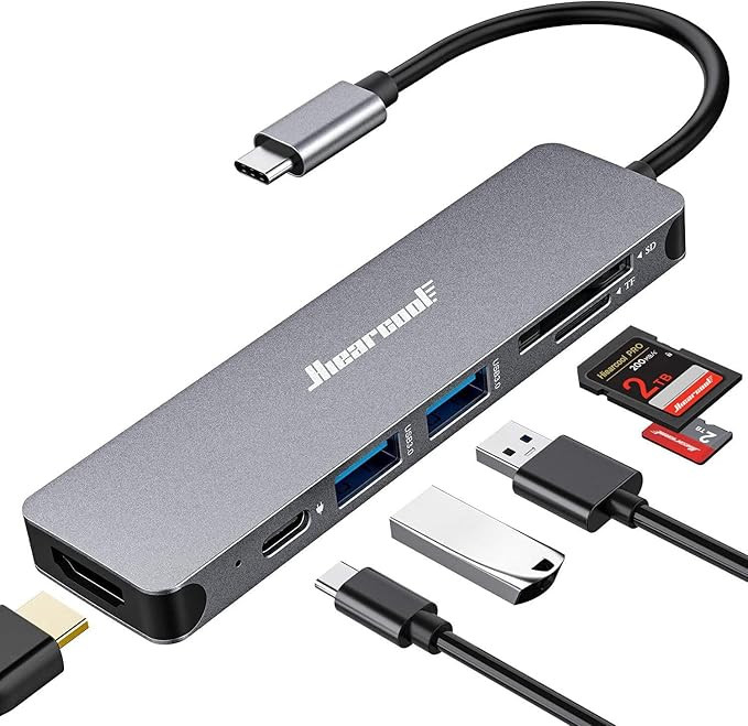 Hiearcool USB C Hub, USB C Multi-Port Adapter for MacBook Pro, 7IN1 USB C to HDMI Hub Dongle Comp... | Amazon (US)