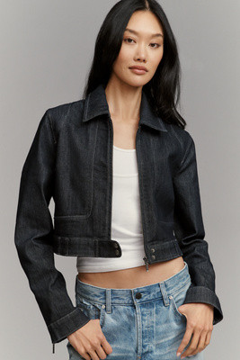 Pilcro Denim Shrunken Moto Jacket | Anthropologie (US)