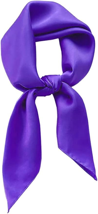 Lastclream Chiffon Square Neck Scarves for Women Handkerchief Retro Satin Ribbon Scarf for Hair W... | Amazon (US)
