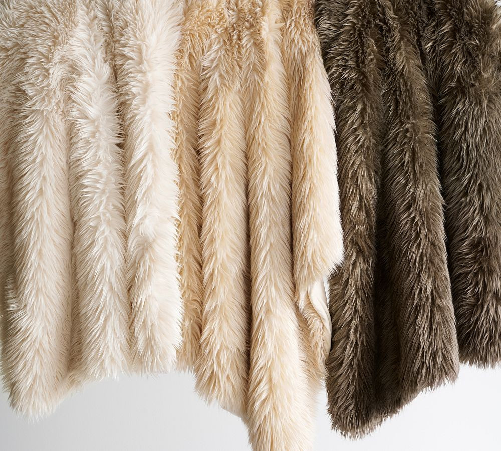 Luxe Faux Fur Throw Blanket | Pottery Barn (US)