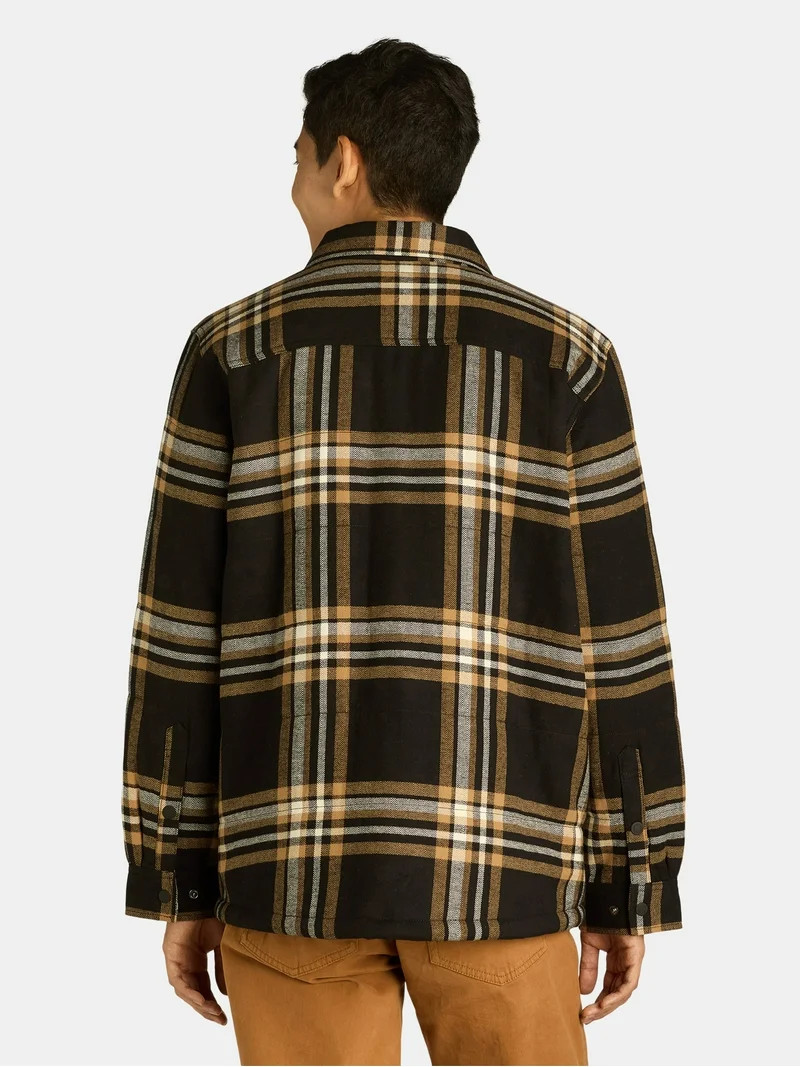 George Men's & Big Men's Fleece Lined Flannel Shirt Jacket, Sizes S-3XL | Walmart (US)