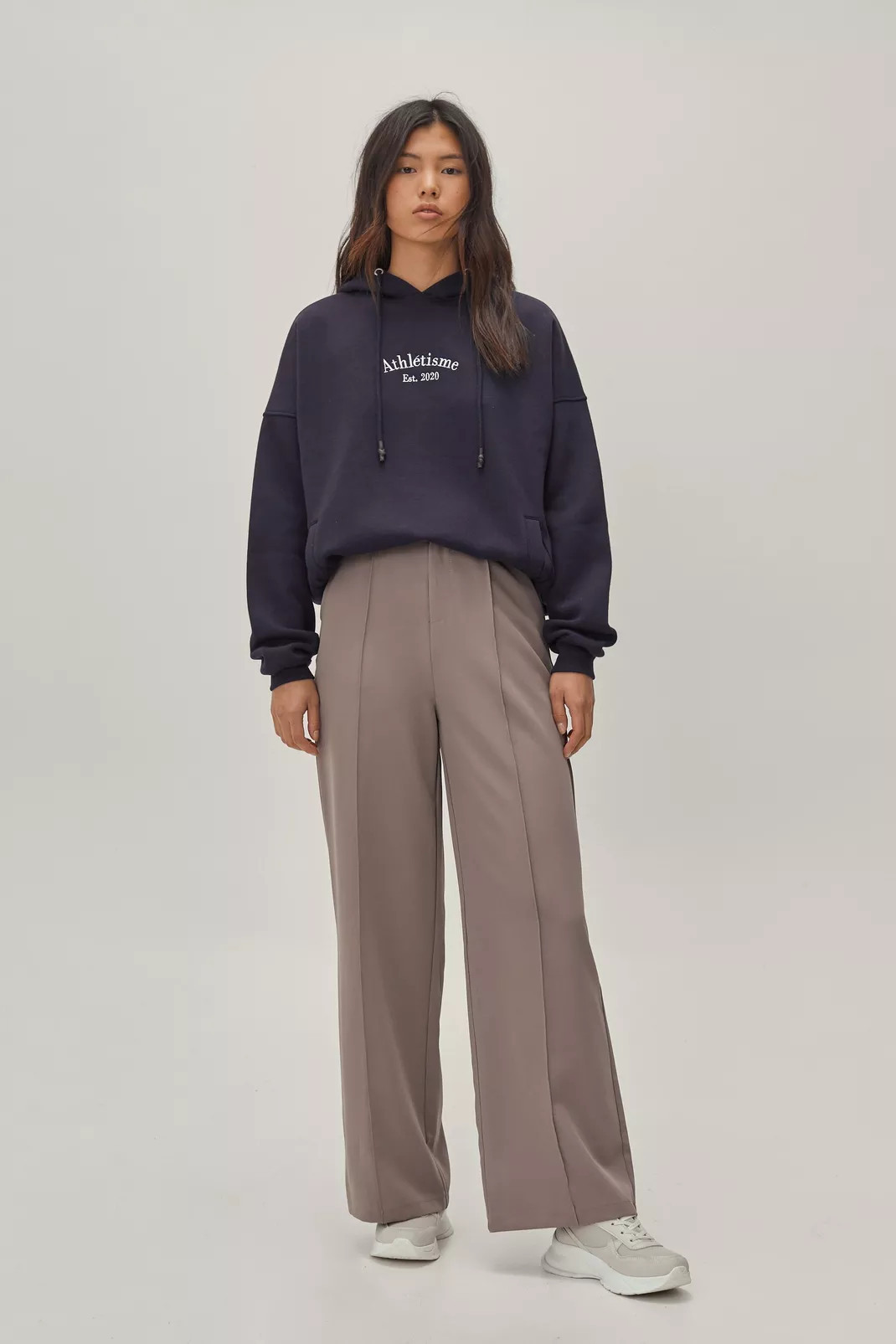 Pintuck Detailed Wide Leg Tailored Pants | Nasty Gal (US)
