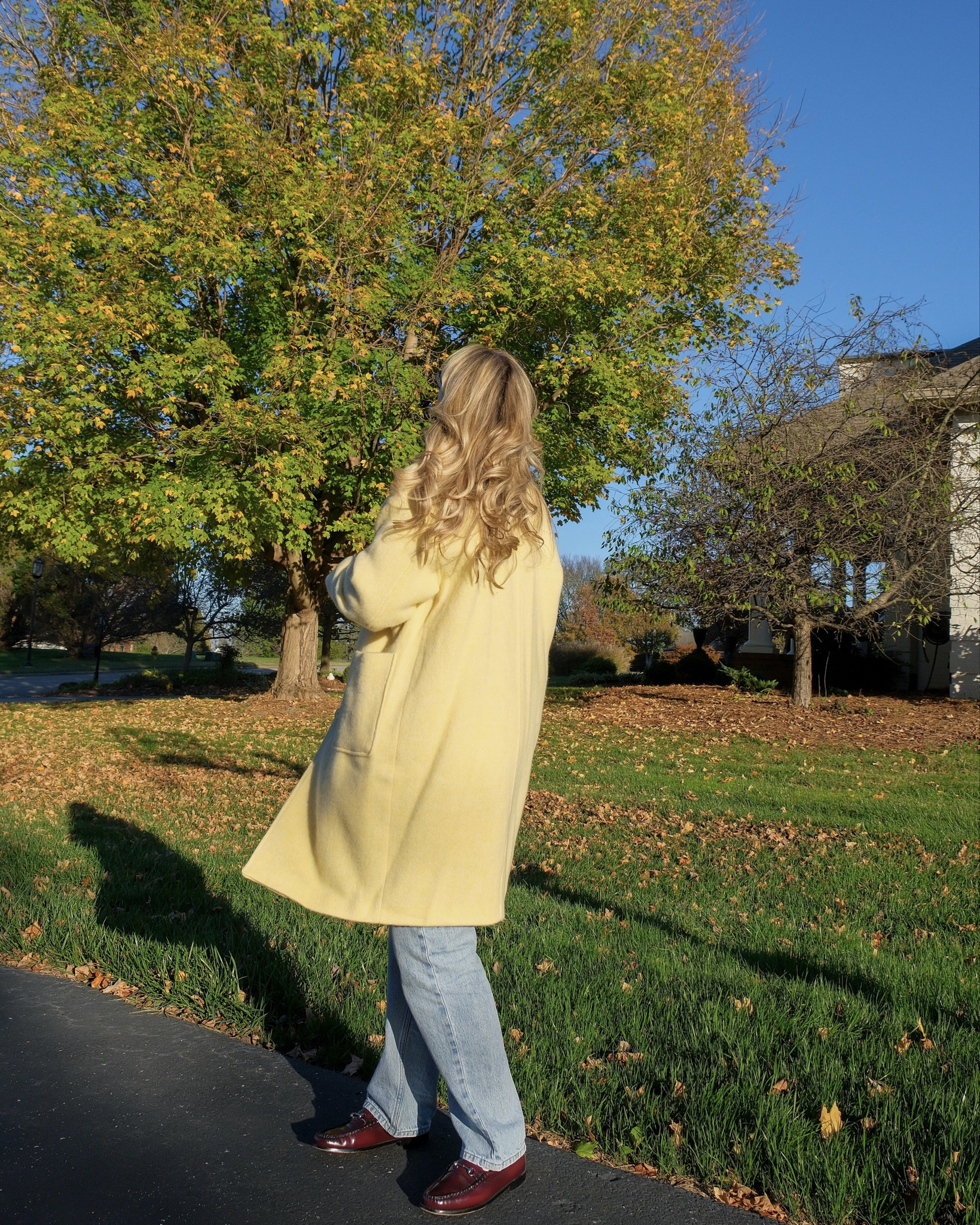 butter yellow 🧈

casual style, casual outfit, weekend outfit, fall fashion, fall style, colorful coat, loafers 