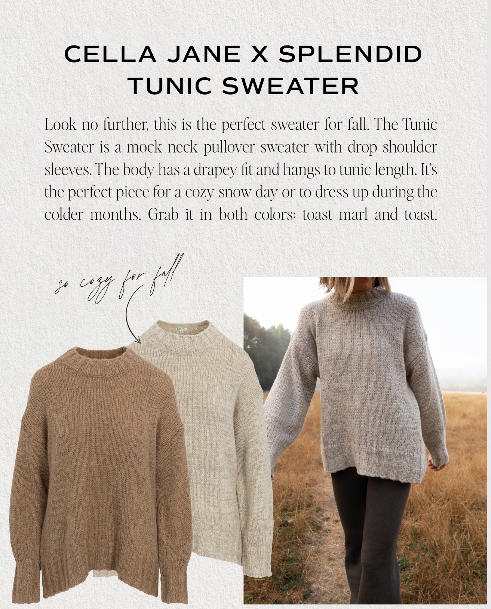 The best tunic sweater for fall. It's soft and cozy! 