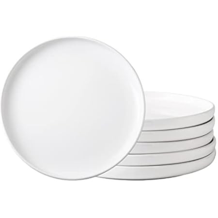 AmorArc Ceramic Dinner Plates Set of 6, 10.0 Inch Matte Stoneware Plates for Kitchen,Modern Flat ... | Amazon (US)