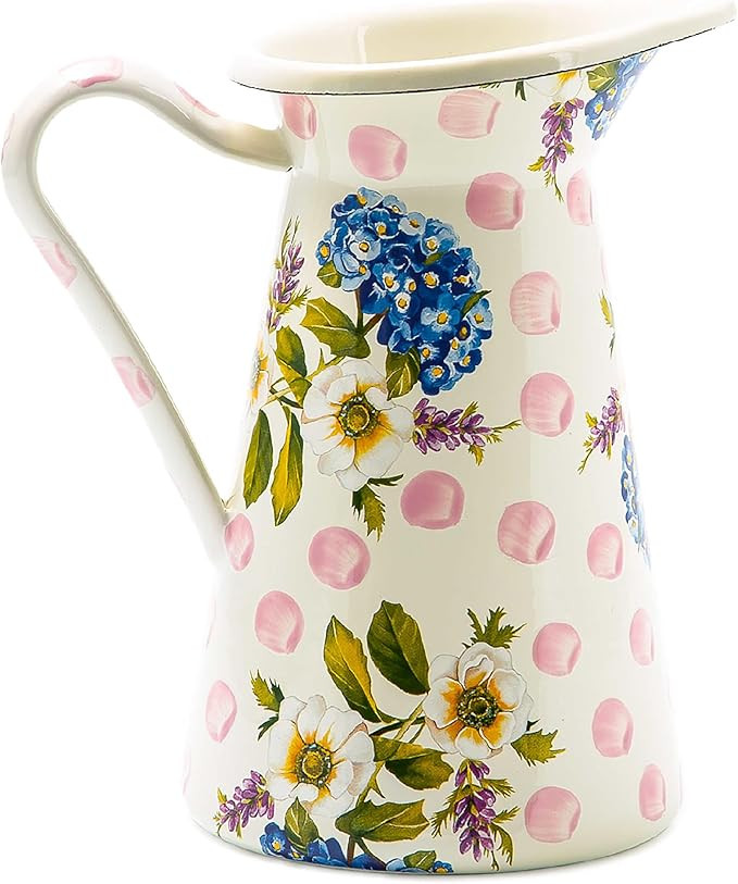 MACKENZIE-CHILDS Practical Enamel Pitcher with Spout, Drink Pitcher for Iced Tea or Water, Flower... | Amazon (US)