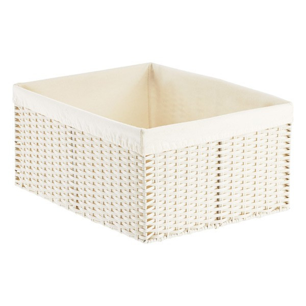 Large Montauk Rectangular Bin White | The Container Store