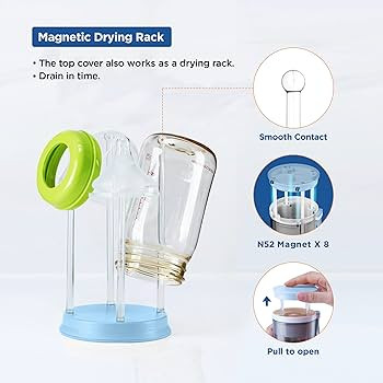 YOTIME Travel Baby Bottle Brush Set with Silicone Portable Bottle Brush, Nipple Cleaner Brush, St... | Amazon (US)