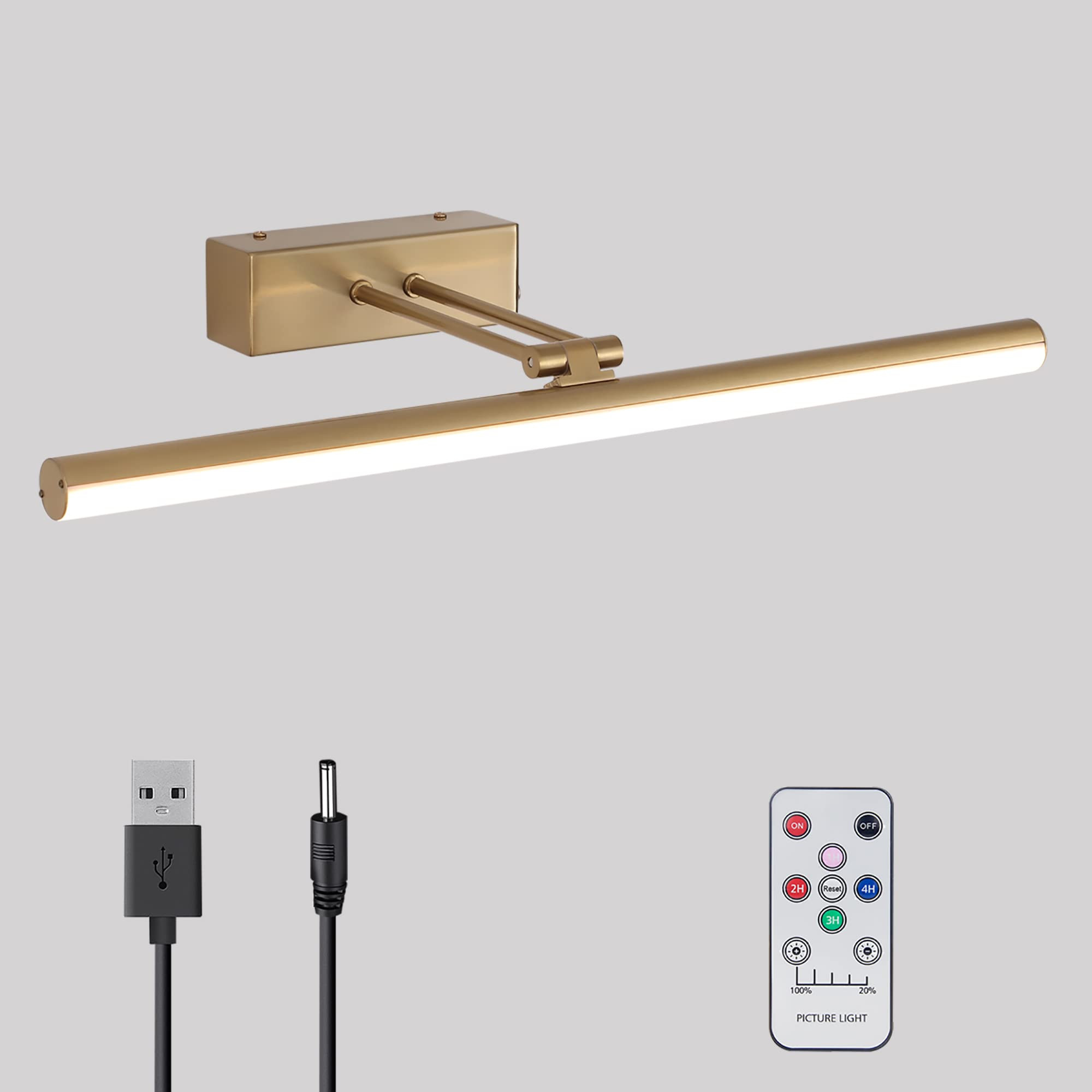 HOWMZON Wireless Picture Light, Remote Battery Picture Light with Dimmable and Timer, 16" Metal A... | Amazon (US)