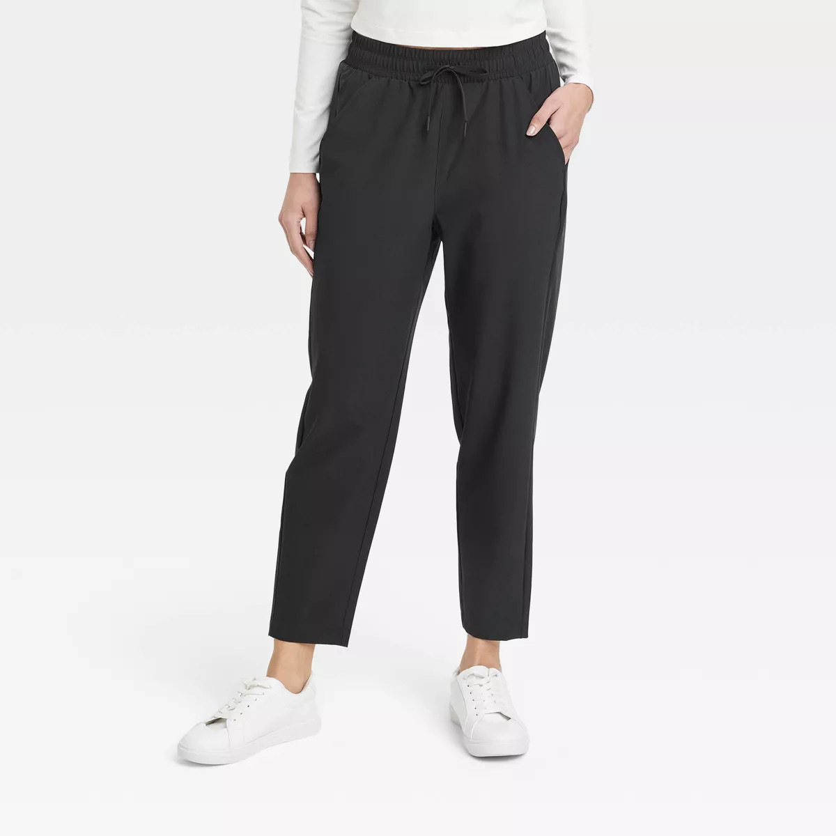 Women's Stretch Woven High-Rise Taper Pants - All In Motion™ | Target
