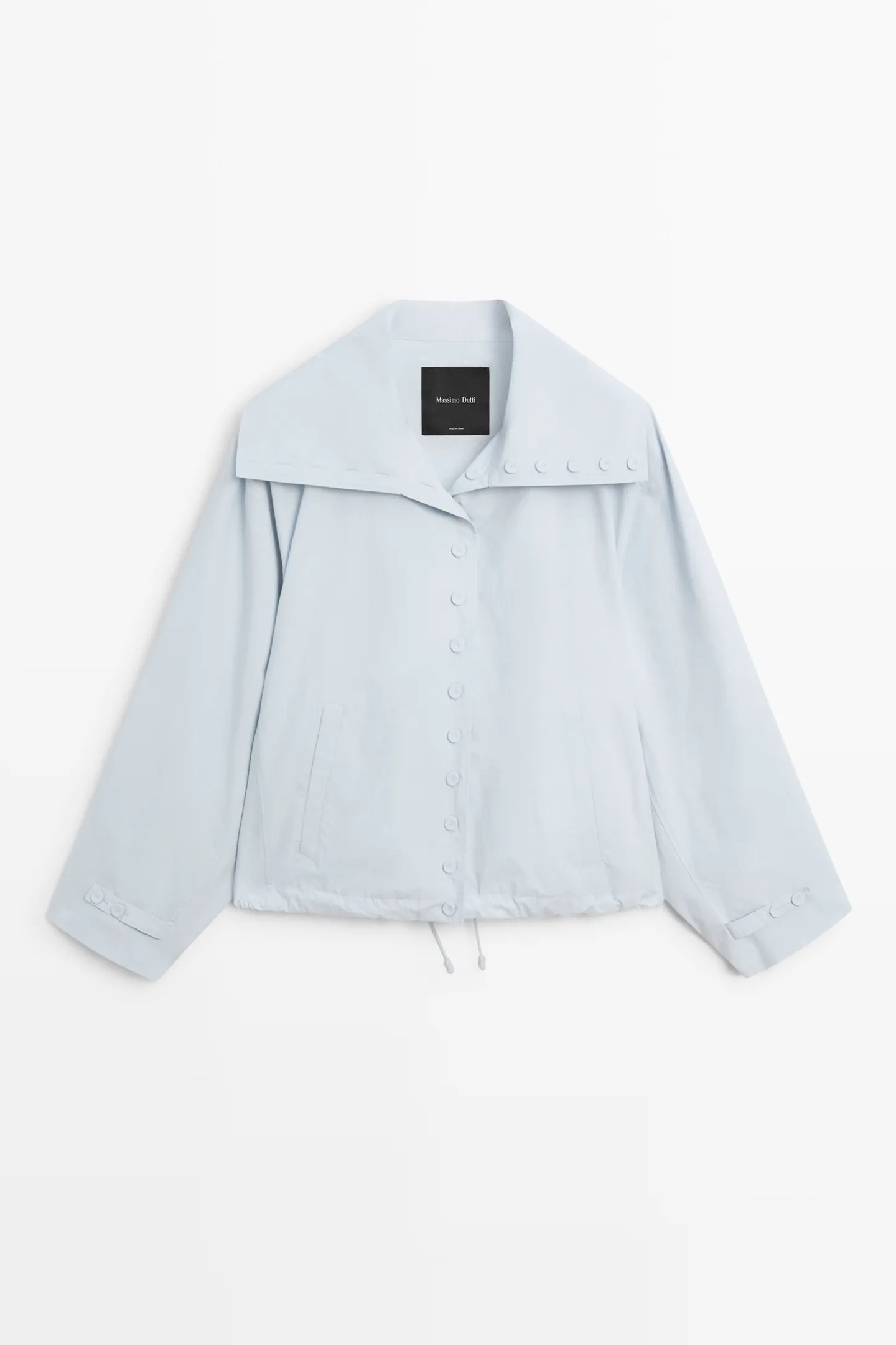 Cropped button-detail bomber jacket | Massimo Dutti UK