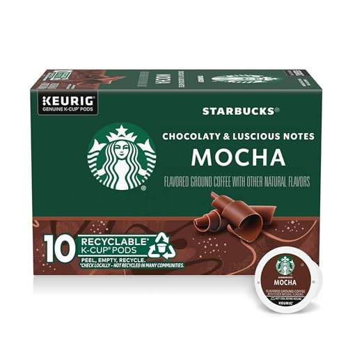 Starbucks K-Cup Coffee Pods, Flavored Hot or Iced Coffee, Mocha, 10 Keurig Pods | Amazon (US)