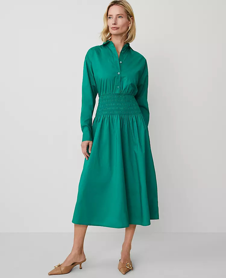 Flare Midi Shirtdress | Ann Taylor