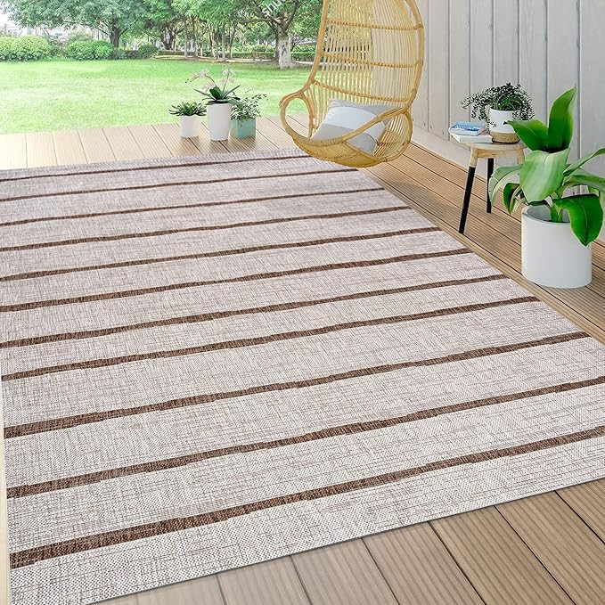 JONATHAN Y SMB125A-3 Colonia Berber Stripe Indoor Outdoor Area-Rug Bohemian Contemporary Easy-Cle... | Amazon (US)