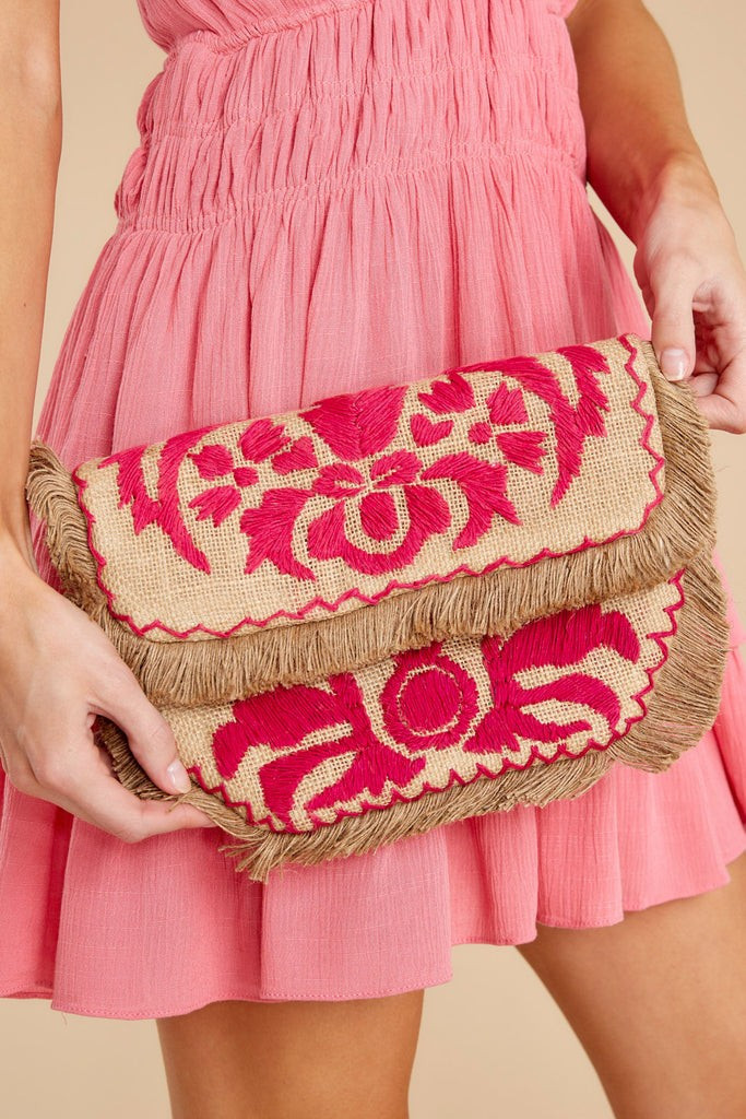 Strolling On The Streetside Tan Multi Clutch | Red Dress 