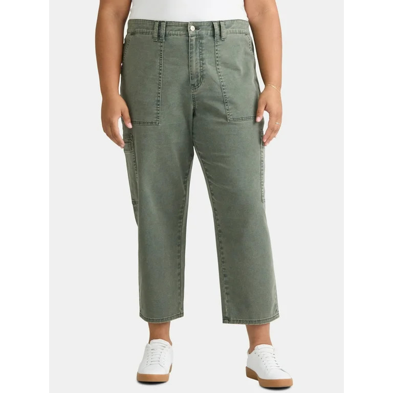 Terra & Sky Women's Plus Utility Pants, 26'' Inseam, Sizes 14W-22W | Walmart (US)