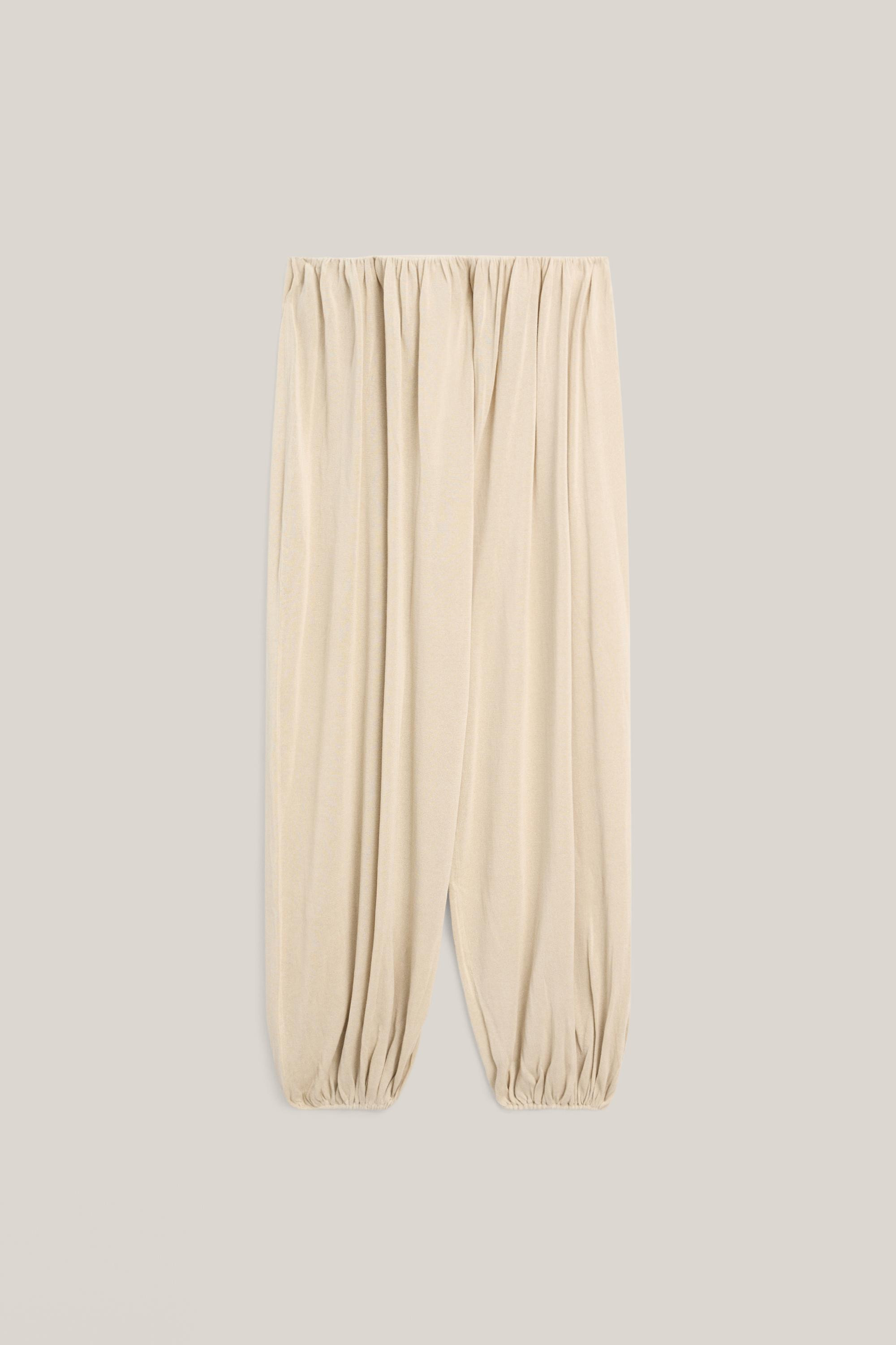 Silk blend total look sarouel trousers - LIMITED EDITION \u00b7 Sand \u00b7 Trousers | Massimo Du... | Massimo Dutti US