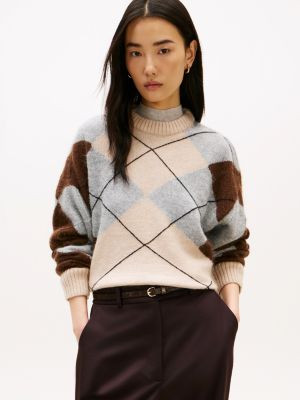 Oversized Argyle Alpaca Blend Sweater | Tommy Hilfiger | Tommy Hilfiger (US)