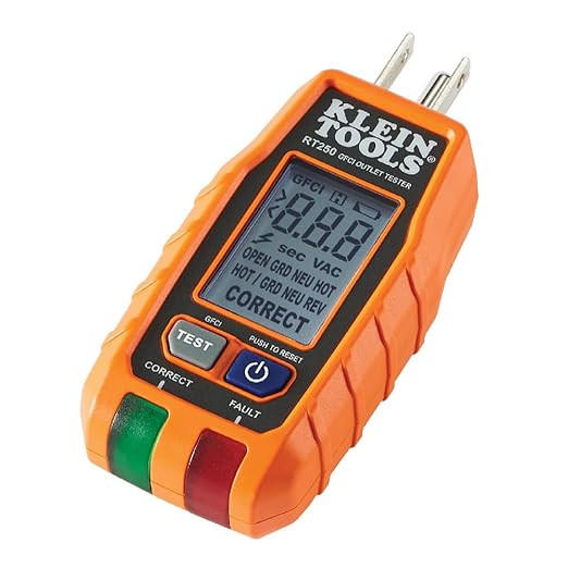 Klein Tools RT250 GFCI Outlet Tester with LCD Display, Electric Voltage Tester for Standard 3-Wir... | Amazon (US)