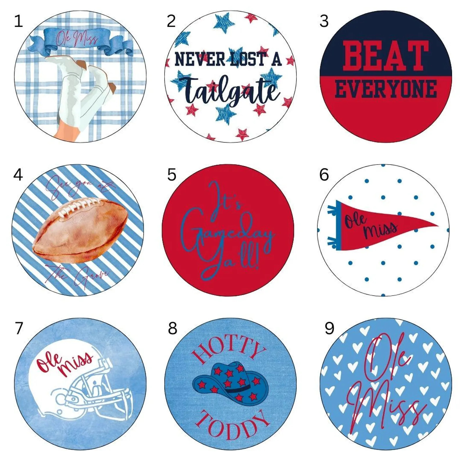 Ole Miss Inspired Game Day Buttons Pins | Etsy (Global)