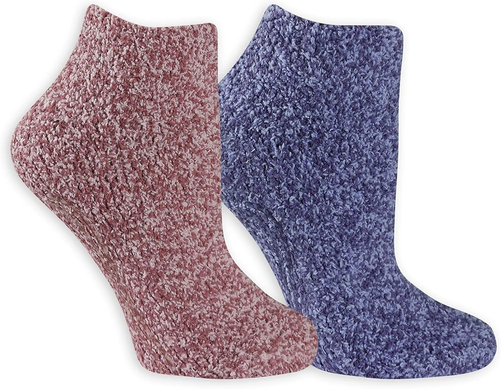 Dr. Scholl’s Women’s Fuzzy Spa Socks - Cozy Low Cut 2 & 3 Pairs - Lavender & Vitamin E Infuse... | Amazon (US)