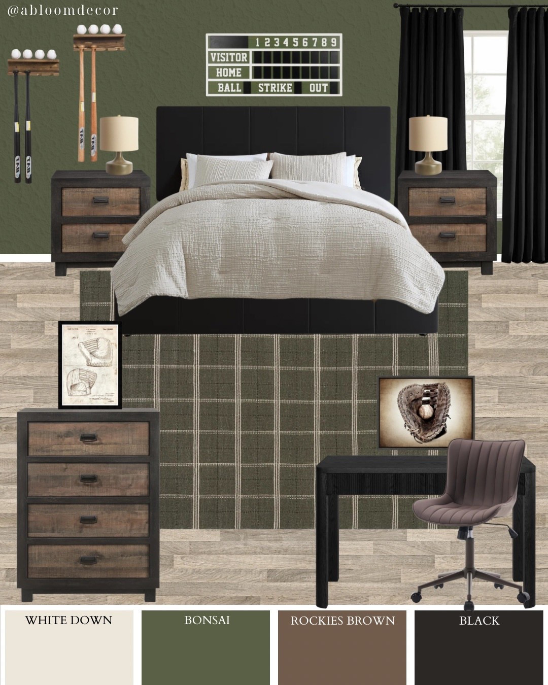 Moody Green Baseball Teen Boy Bedroom Design

#LTKmomlife #LTKHome