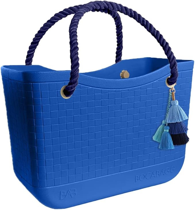 Large Open Rubber Tote Bag, Washable Beach Bags Waterproof Sandproof, Portable Outdoor Tote for S... | Amazon (US)