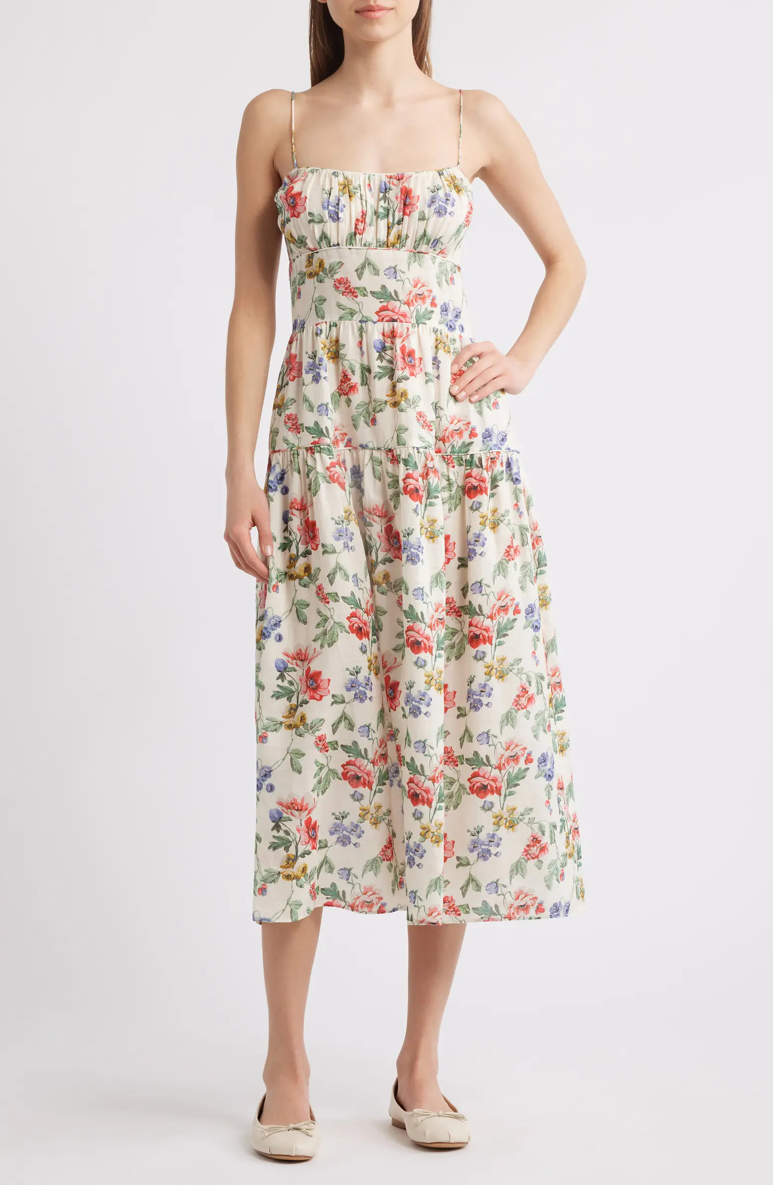 DÔEN Benoit Floral Print Midi Dress | Nordstrom | Nordstrom