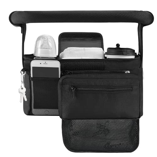 Momcozy Stroller Organizer, with 2 Non-Slip Stickers and 2 Large Capacity and Detachable Mesh Bags, Fits All Strollers Like Britax, Uppababy, Baby Jogger Stroller | Amazon (US)