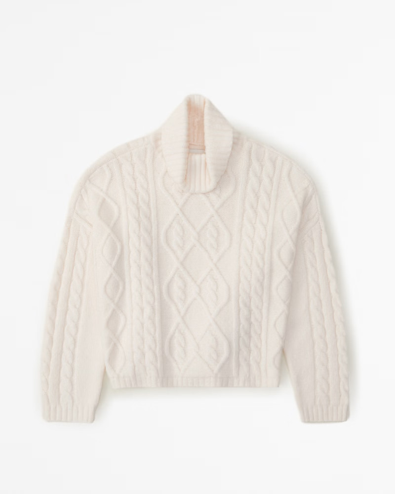Cable Wedge Turtleneck Sweater | Abercrombie & Fitch (US)