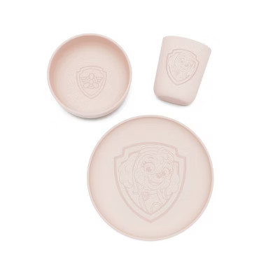 Lalo PAW Patrol 3pc Toddler Mealtime Set Silicone Plate, Bowl, and Cup - Skye | Target