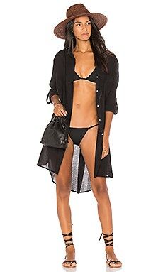 Seafolly Crinkle Beach Shirt in Black from Revolve.com | Revolve Clothing (Global)
