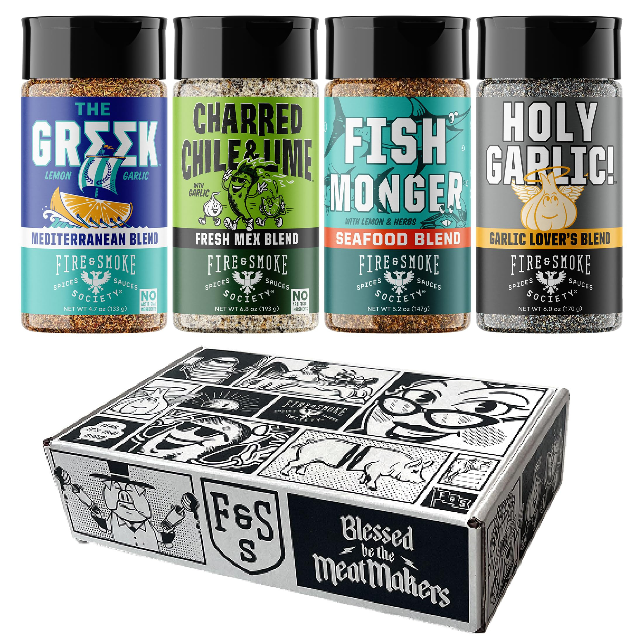 Fire & Smoke Society Mediterranean Seasoning Variety Pack | BBQ Rubs for Smoking and BBQ Seasonin... | Amazon (US)