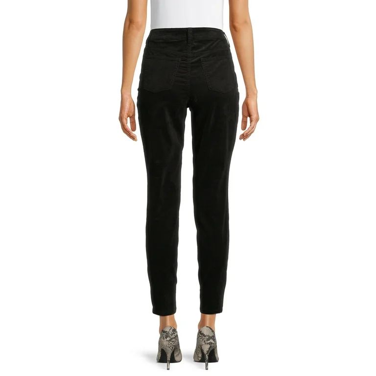 Time and Tru Women's High Rise Velvet Skinny Jeans | Walmart (US)