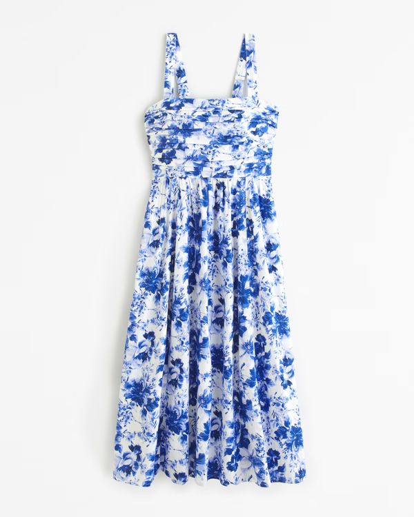 Women's Emerson Linen-Blend Wide Strap Midi Dress | Women's Dresses & Jumpsuits | Abercrombie.com | Abercrombie & Fitch (US)