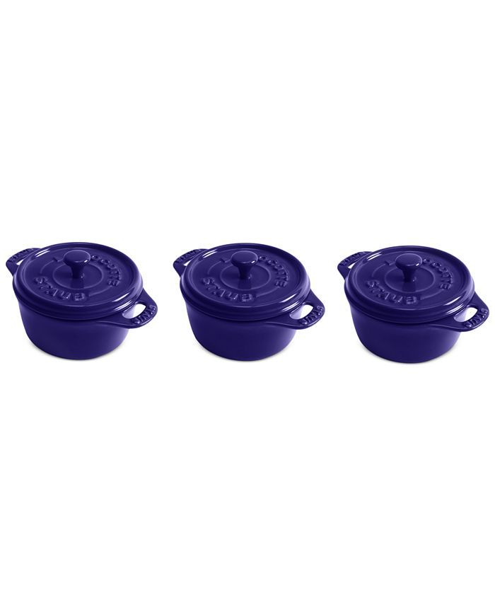 Staub 3 Piece Ceramic Mini Cocotte Set & Reviews - Bakeware - Kitchen - Macy's | Macys (US)