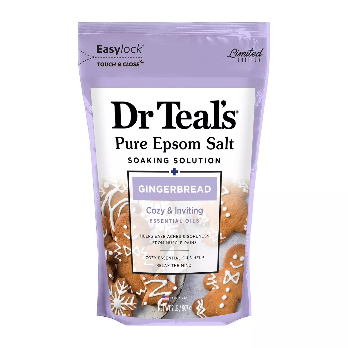 Dr Teal's Epsom Bath Salt Holiday Limited Edition- Gingerbread - 2lbs - Walmart.com | Walmart (US)