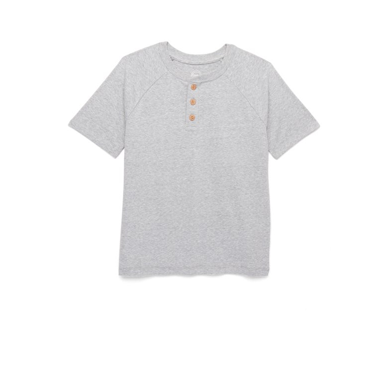 Wonder Nation Boys Henley Shirt with Short Sleeves, Sizes 4-18 & Husky | Walmart (US)