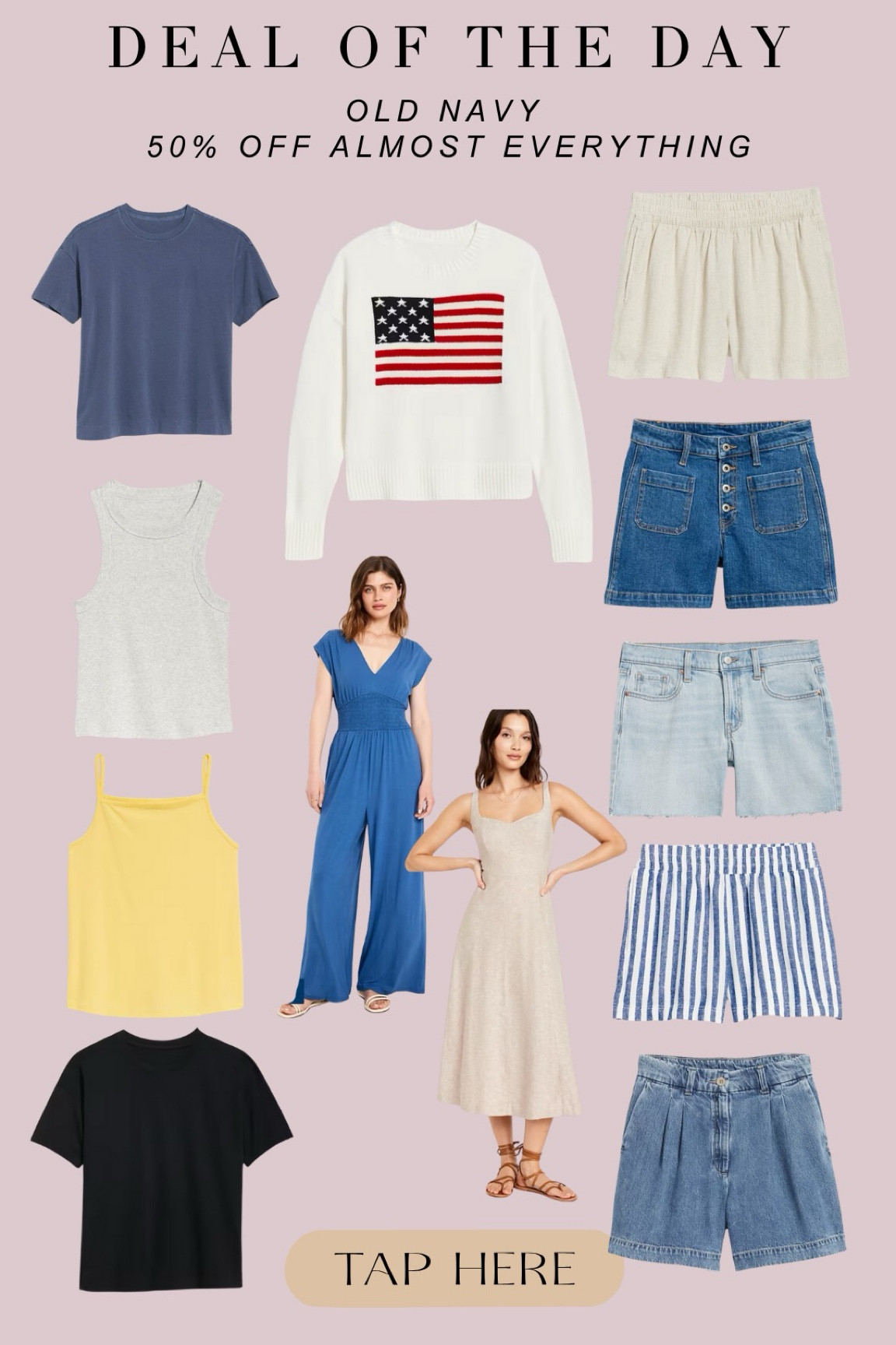 Old navy is 50% off right now!! So many great basics and summer staples for under $25!!! 

#LTKSaleAlert #LTKFindsUnder50 #LTKStyleTip