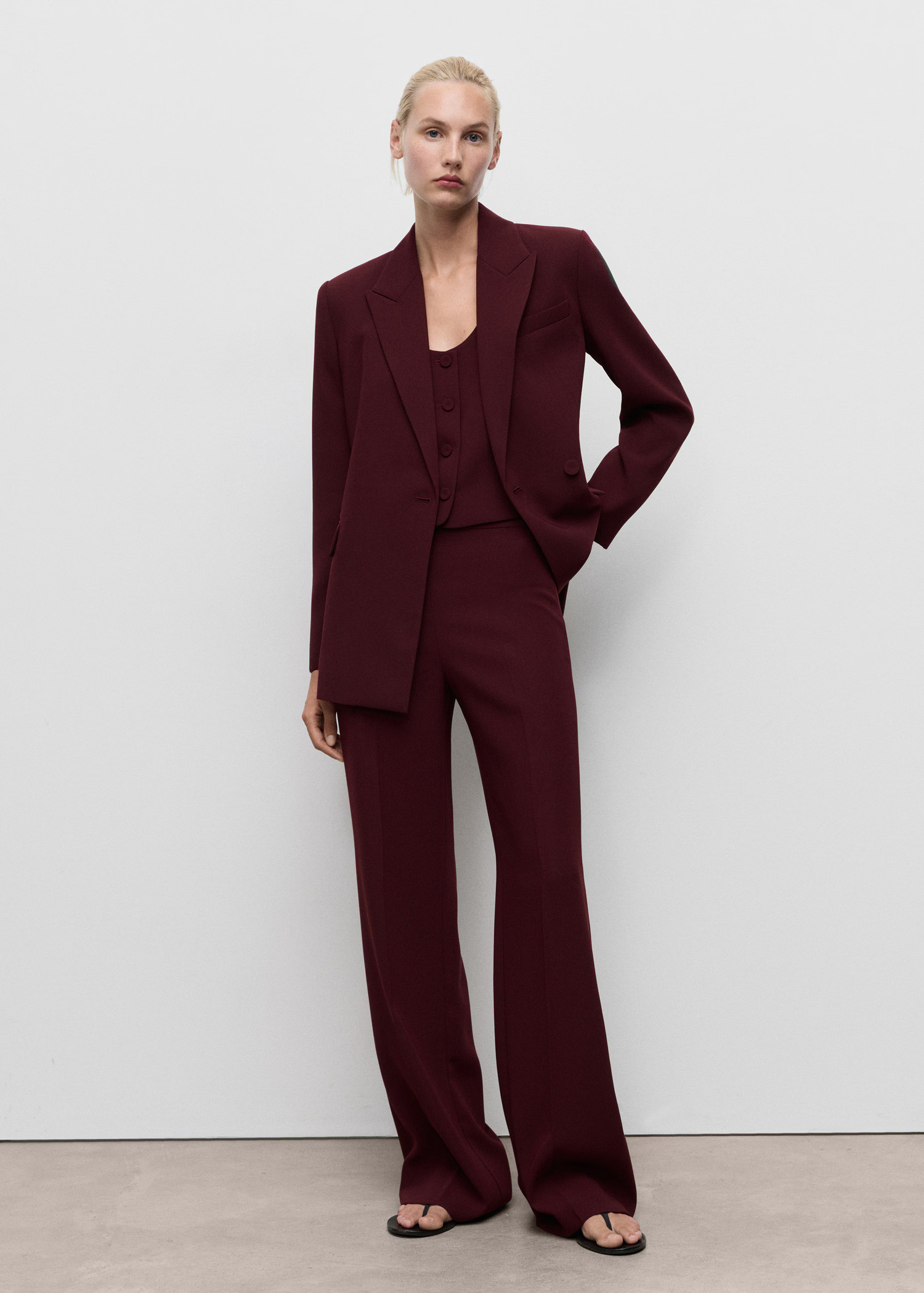 Straight mid-rise suit pants - Women | MANGO USA | Mango (US/MX/AU)