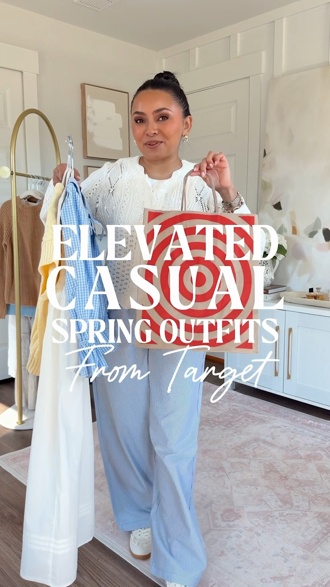 Target Try On!
For reference: I’m 5’0, 32b bra size, and 2/26 in bottoms, pear shaped. 
*Everything I share is unaltered! TTS means true to size. Between size 5-6.5 in shoes

Cream crochet  cardigan size xs TTS
White tank size xs petite TTS
Blue striped pull on pants size xs TTS
Cream sneakers size 6 TTS

Yellow sweater size xs TTS
Cream midi skirt size xs TTS
Tan heels size 5 TTS

Blue check gingham top size xs TTS
White jeans size 2 petite TTS
Tan sandals size 5.5 TTS

Brown dress size xs TTS
Brown cognac sandals size 5.5 TTS

Ivory peplum cardigan size xs TTS
Blue striped jeans size 2 regular TTS
Tan sandals size 5.5 TTS



#LTKgrwm #LTKootd #LTKPetite