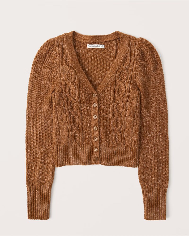 Cable Cropped Cardigan | Abercrombie & Fitch (US)