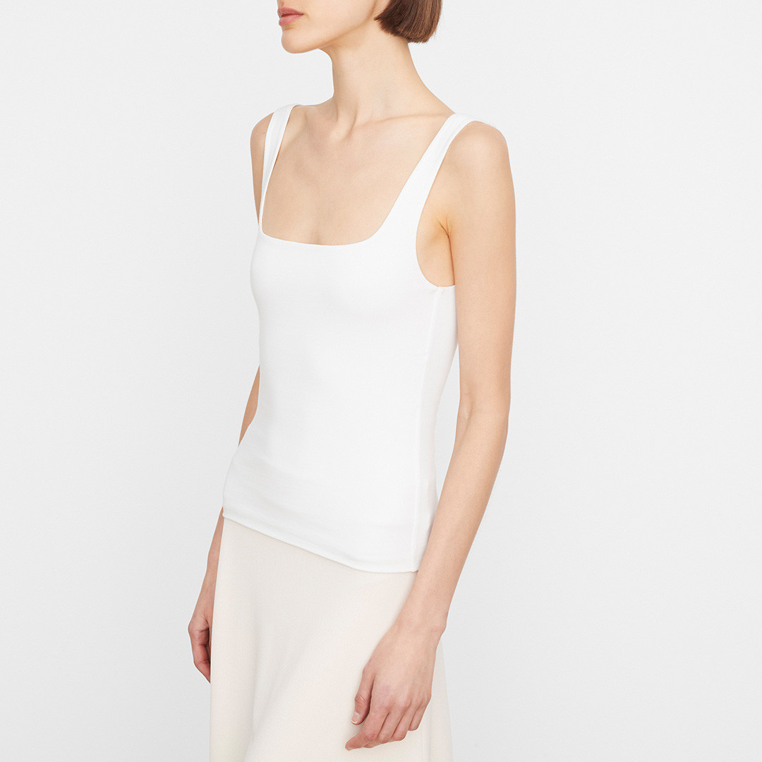 Vince White Square Tank - Size L | BrandAlley