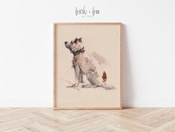 Vintage Dog Print  19th Century Art  Terrier Art Printable | Etsy | Etsy (US)